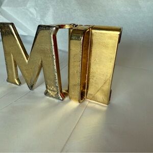 MCM heavy gold belt buckle.